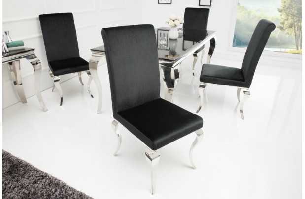 Lot de 2 Chaises de salle à manger design baroque coloris noir
