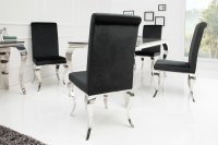Lot de 2 Chaises de salle à manger design baroque coloris noir