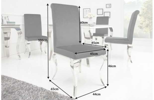 Lot de 2 Chaises de salle à manger design baroque coloris noir