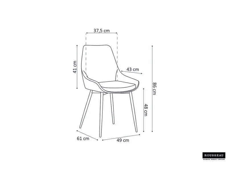 Lot de 2 Chaises de salle à manger design coloris gris