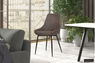 Lot de 2 Chaises de salle à manger design coloris marron
