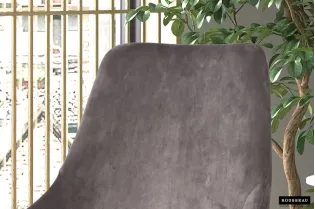 Lot de 2 Chaises de salle à manger en velours coloris gris 2