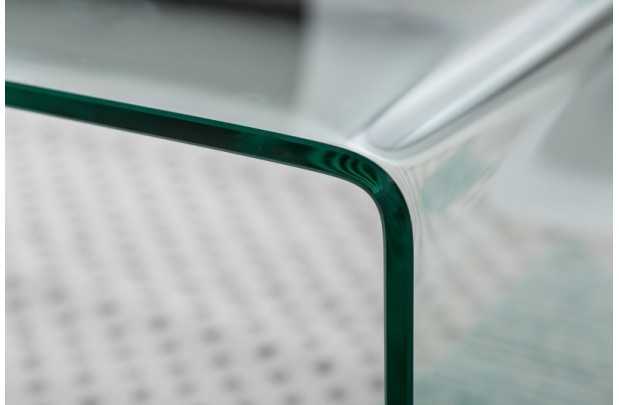 Table basse 110 cm design en verre trempé coloris transparent
