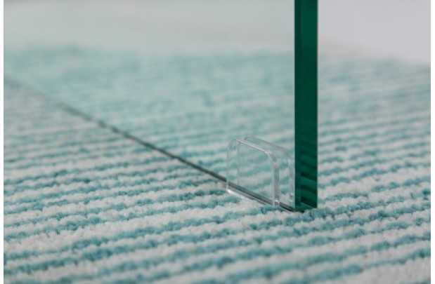 Table basse 110 cm design en verre trempé coloris transparent