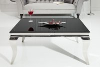 Table basse noir/argenté de style baroque 100 cm