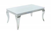 Table basse marbre argenté de style baroque 100 cm