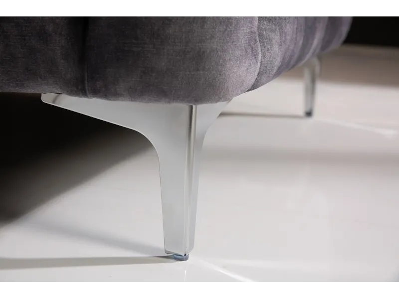 Canapé design BAROQUE 240cm velours gris foncé