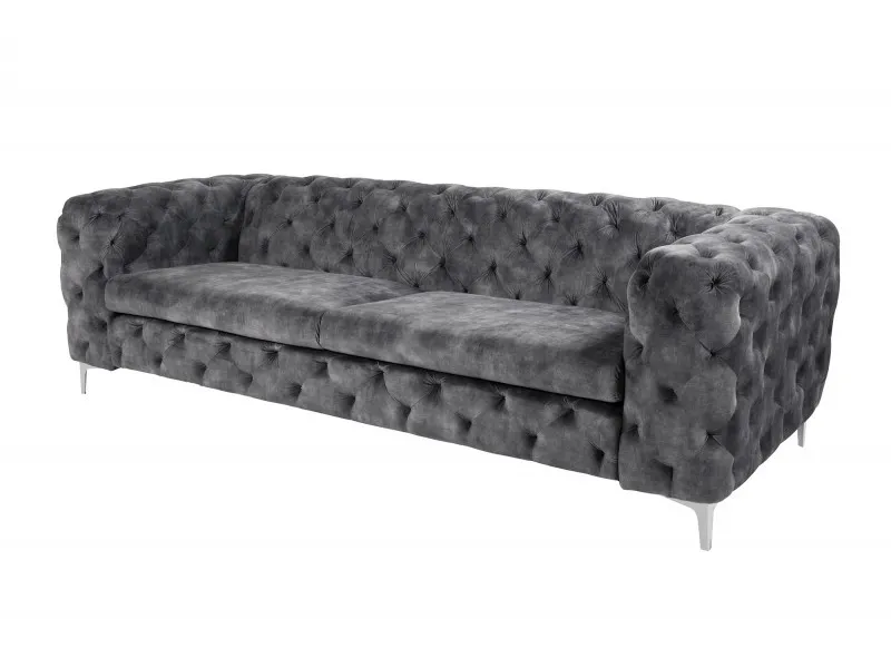 Canapé design BAROQUE 240cm velours gris foncé