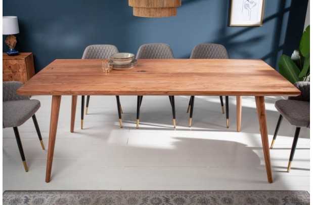 Table à manger design scandinave de 200 cm coloris naturel en bois massif