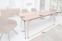 Table à manger design scandinave de 200 cm coloris naturel en bois massif