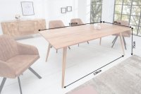 Table à manger design scandinave de 160cm coloris naturel en bois massif