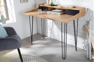 Bureau de 110 cm moderne avec rangement en aspect chêne