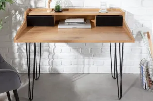 Bureau de 110 cm moderne avec rangement en aspect chêne 2