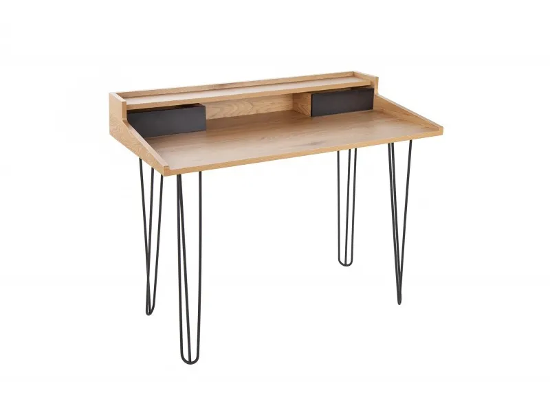 Bureau de 110 cm moderne avec rangement en aspect chêne