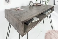 Bureau design de 100cm en bois massif coloris gris