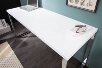 Bureau de 140 cm design coloris blanc laqué
