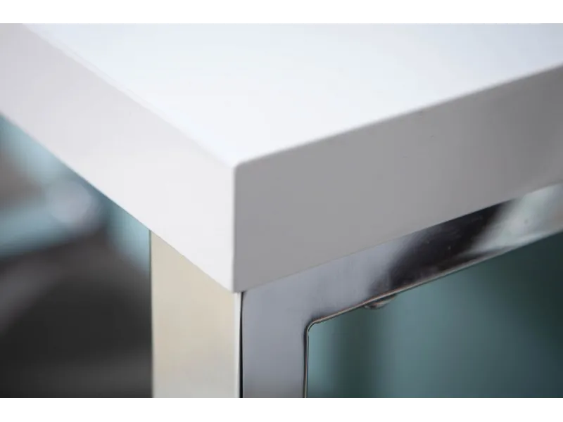 Bureau de 140x60 cm design coloris blanc laqué