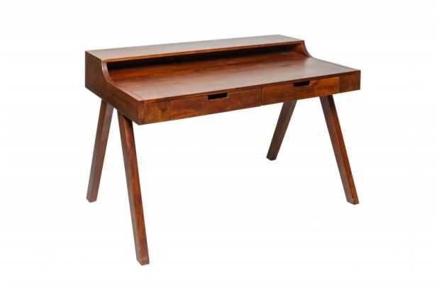 Bureau design en bois massif de 120cm coloris naturel