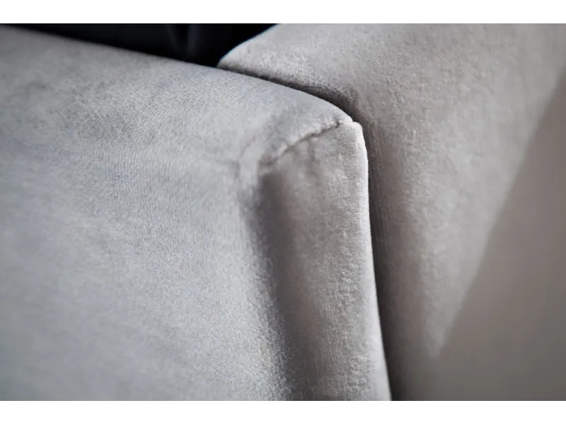 Lit design 160x200cm en velours coloris gris