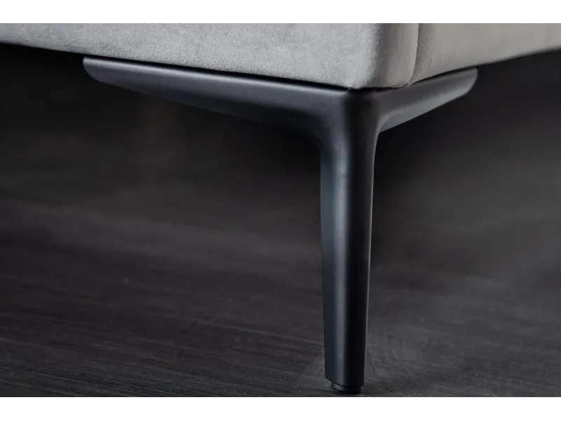 Lit design 160x200cm en velours coloris gris