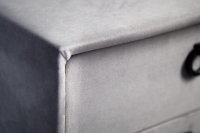 Table de chevet design de 45cm avec 2 tiroirs gris clair