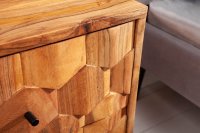 Chevet design scandinave coloris naturel en bois massif à 2 tiroirs