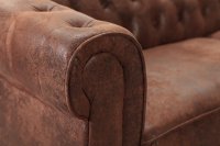 Canapé d'angle Chesterfield brun antique côté gauche
