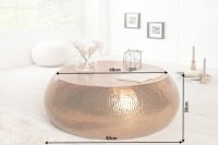 Table basse 80 cm ronde en aluminium coloris cuivre