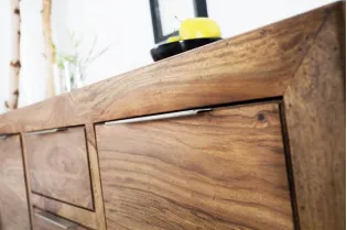 Bahut 140 cm à 2 portes et 3 tiroirs en bois massif 2