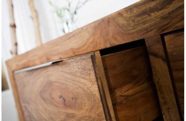 Bahut 140 cm à 2 portes et 3 tiroirs en bois massif