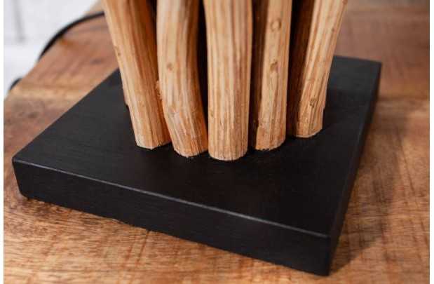 Lampe à poser de 15 cm en bois flotté coloris blanc