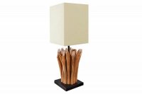 Lampe à poser de 15 cm en bois flotté coloris blanc