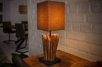 Lampe à poser de 15 cm en bois flotté coloris brun gris