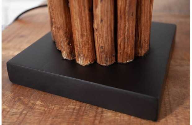 Lampe à poser de 15 cm en bois flotté coloris brun gris