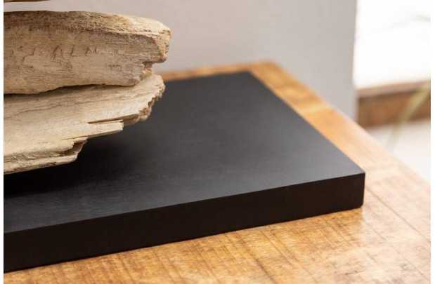 Lampe 53 cm en bois flotté et lin écrue