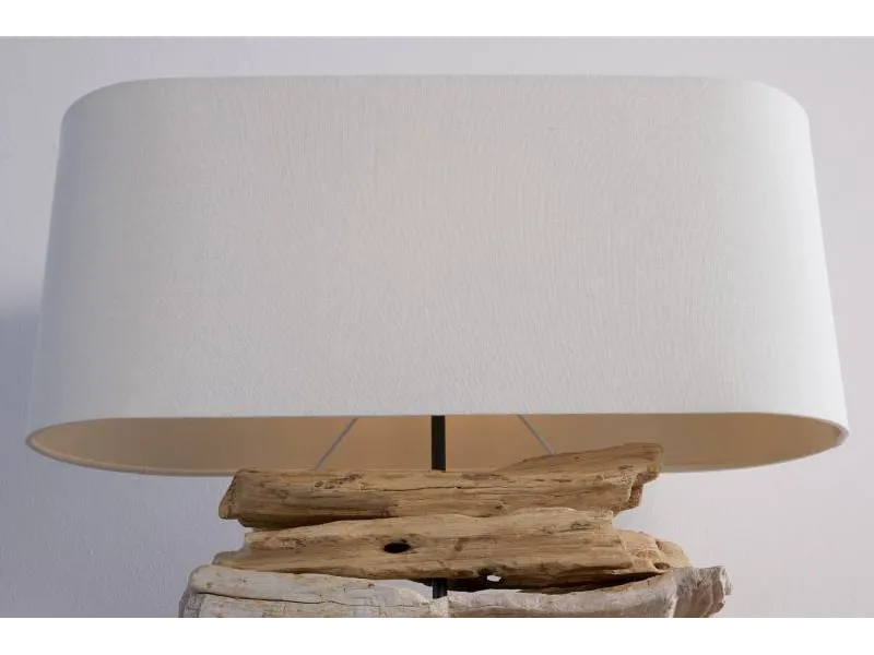 Lampe à poser de 55 cm en bois flotté naturel