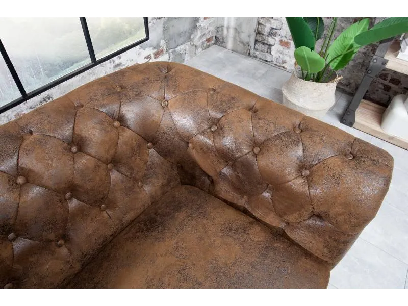 Canapé 3 places design chesterfield coloris marron