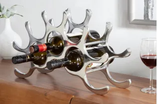Porte-bouteilles design coloris argent