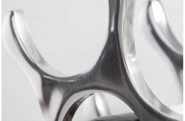 Porte-bouteilles design coloris argent