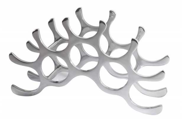 Porte-bouteilles design coloris argent