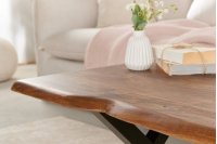 Table basse acacia 118cm coloris naturel en bois massif