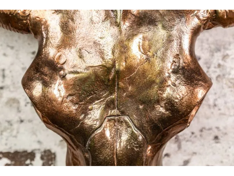 Déco tête de taureau Matador 70cm cuivre flammé