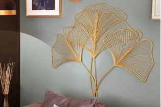 Décoration murale ginkgo 90cm coloris Or