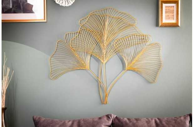 Décoration murale ginkgo 90cm coloris Or