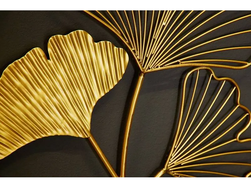 Décoration murale set de 3 ginkgo 40cm coloris Or