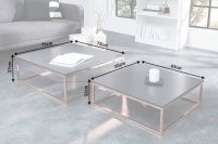 Ensemble de 2 tables basses design coloris anthracite et cuivre