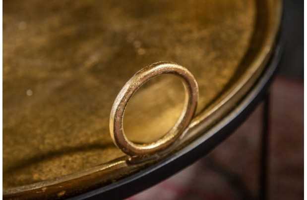 Ensemble de deux table basse dorée