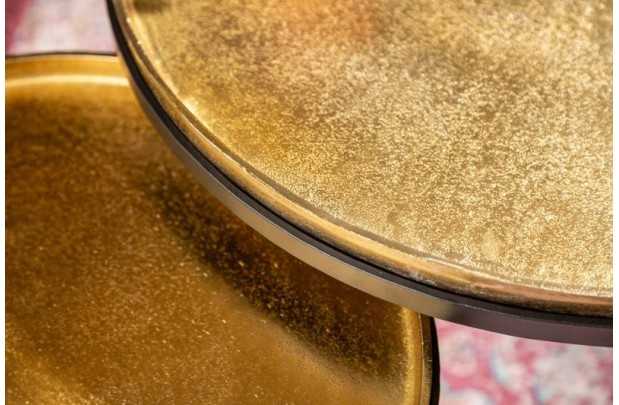 Ensemble de deux table basse dorée