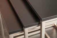Ensemble de 3 tables basses en MDF laqué coloris noir