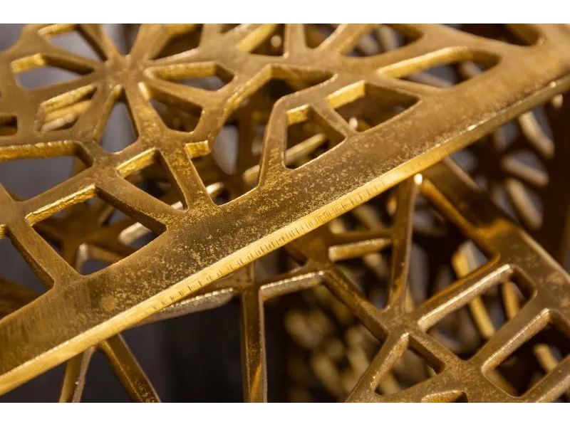 Ensemble de 2 tables basses faites à la main ABSTRACT 49cm dorées